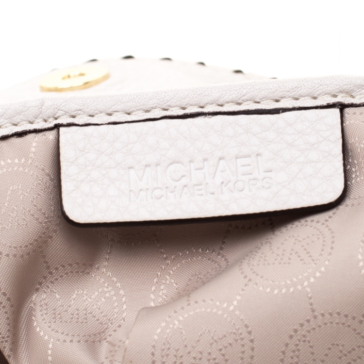 Pre Owned MICHAEL Michael Kors Off White Leather Bennet Hobo