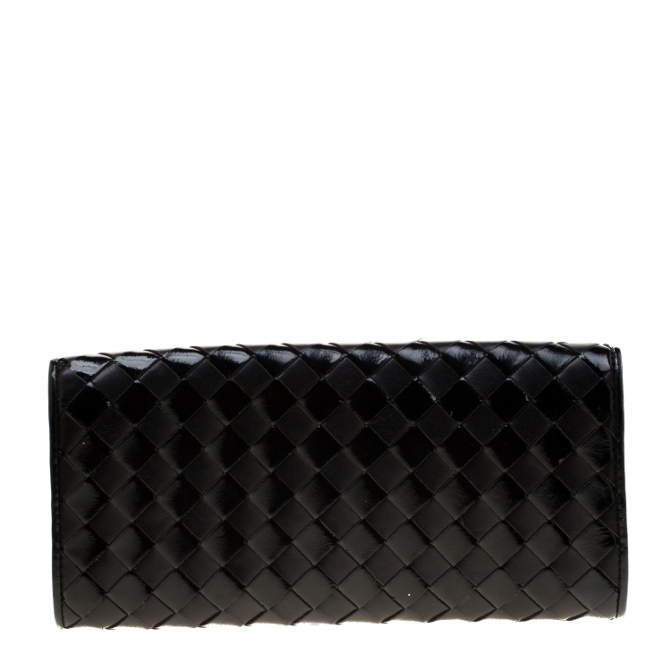 Pre Owned MICHAEL Michael Kors Black Woven Leather Newburry Clutch