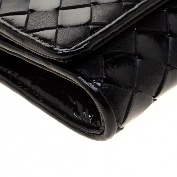 Pre Owned MICHAEL Michael Kors Black Woven Leather Newburry Clutch