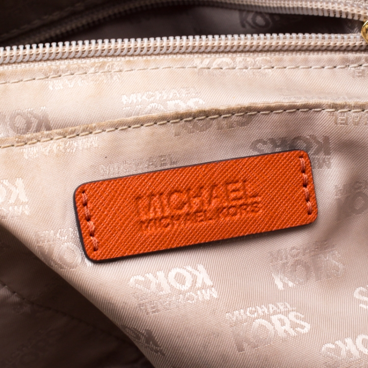 Pre Owned Michael Kors Orange Leather Satchel