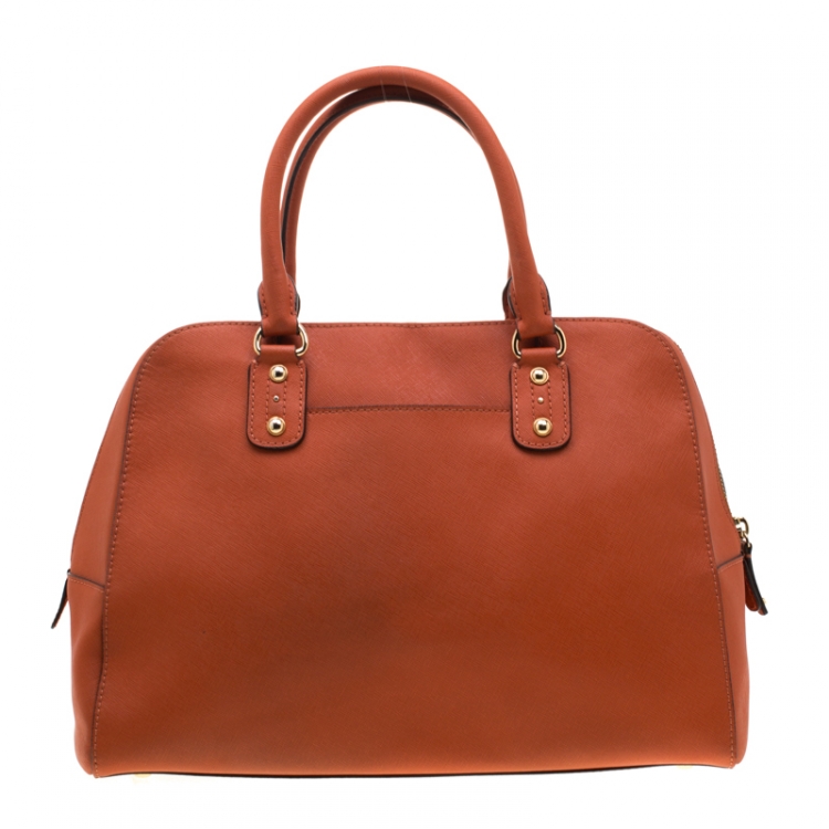 Pre Owned Michael Kors Orange Leather Satchel