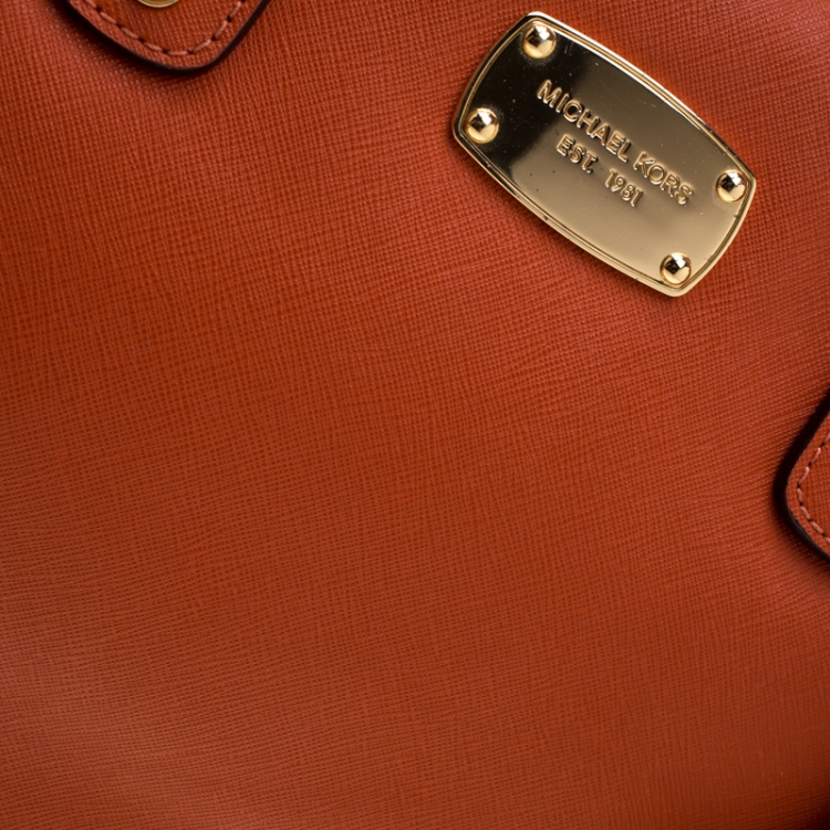 Pre Owned Michael Kors Orange Leather Satchel