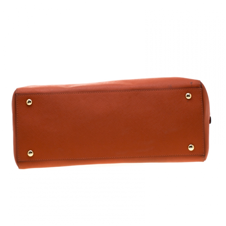 Pre Owned Michael Kors Orange Leather Satchel