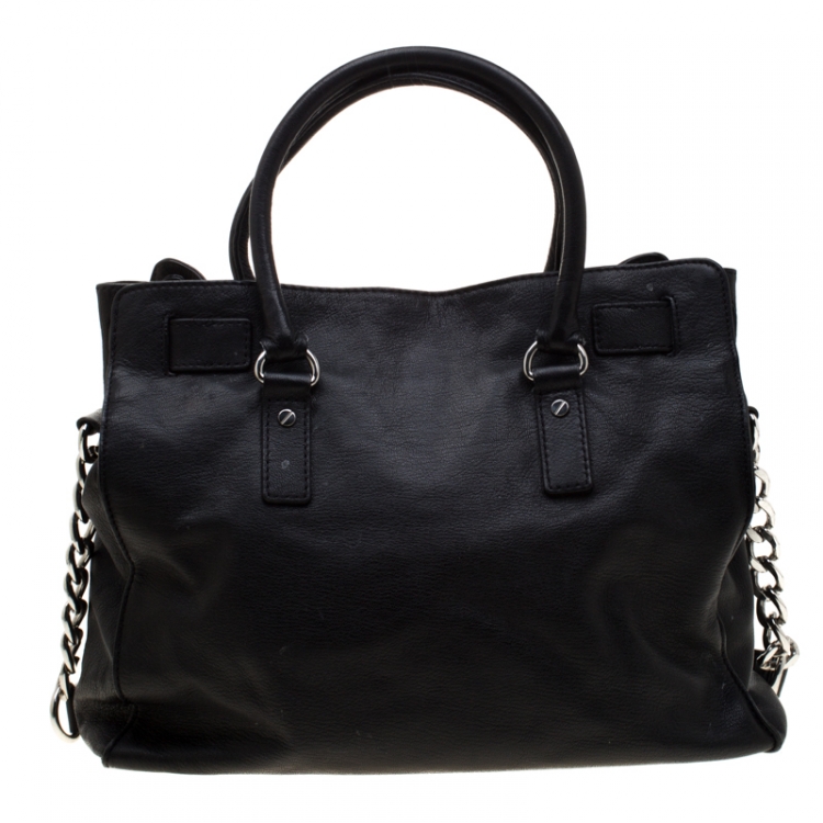 مملوكة مسبقًا Michael Kors Black Leather East West Hamilton Tote