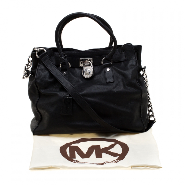 مملوكة مسبقًا Michael Kors Black Leather East West Hamilton Tote