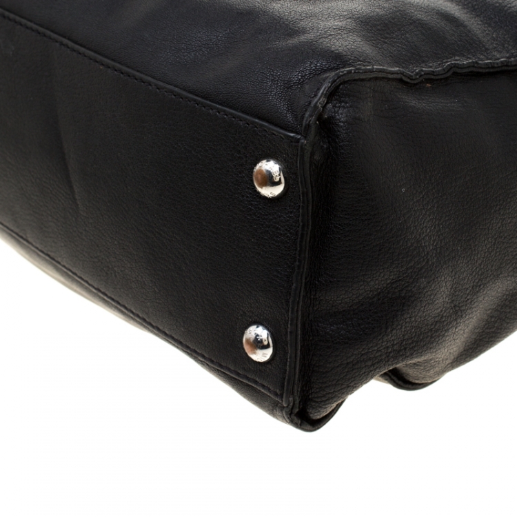مملوكة مسبقًا Michael Kors Black Leather East West Hamilton Tote