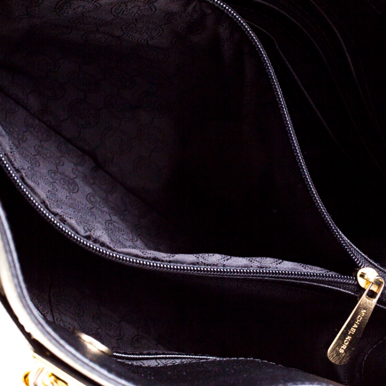 مملوكة مسبقًا MICHAEL Michael Kors Black Leather Hamilton Tote