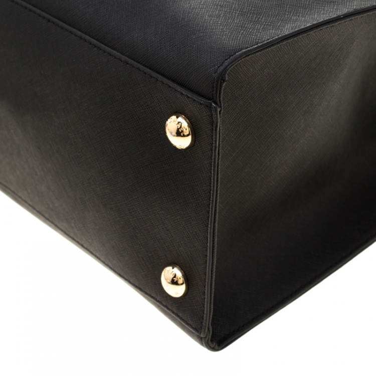 مملوكة مسبقًا MICHAEL Michael Kors Black Leather Hamilton Tote