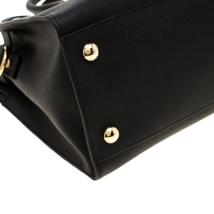 مملوكة مسبقًا MICHAEL Michael Kors Black Leather Hamilton Tote