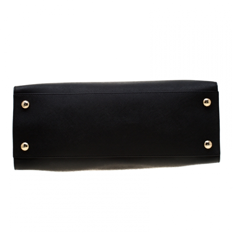 مملوكة مسبقًا MICHAEL Michael Kors Black Leather Hamilton Tote