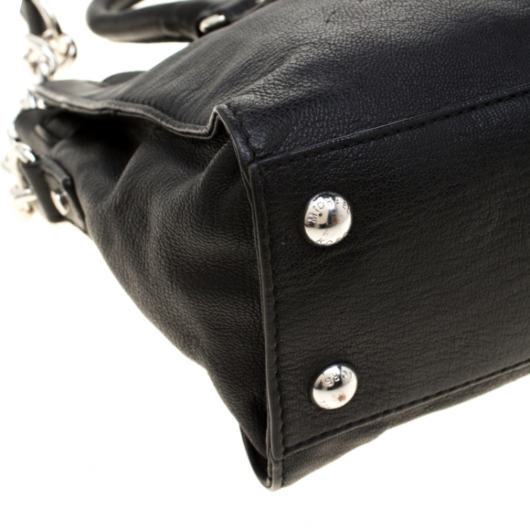 Pre Owned MICHAEL Michael Kors Black Leather Hamilton Tote