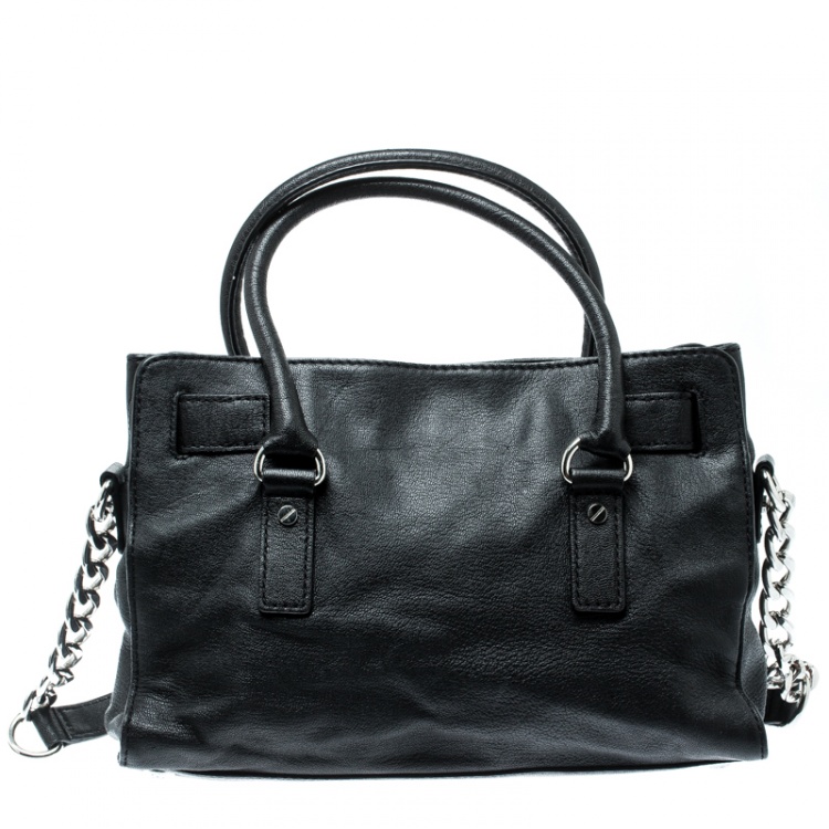 Pre Owned MICHAEL Michael Kors Black Leather Hamilton Tote