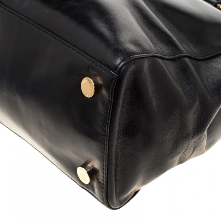 مملوكة مسبقًا Michael Michael Kors Black Leather Double Zip Jet Set Tote