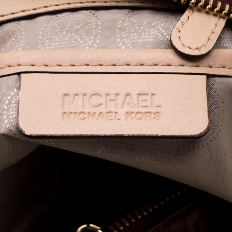 Pre Owned MICHAEL Michael Kors Purple Patent Leather Grayson Satchel