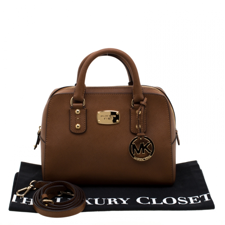 Pre Owned MICHAEL Michael Kors Brown Saffiano Leather Satchel