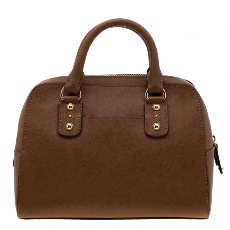 Pre Owned MICHAEL Michael Kors Brown Saffiano Leather Satchel