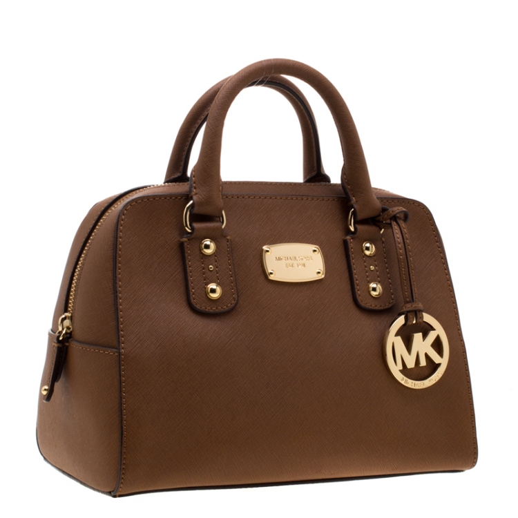 Pre Owned MICHAEL Michael Kors Brown Saffiano Leather Satchel