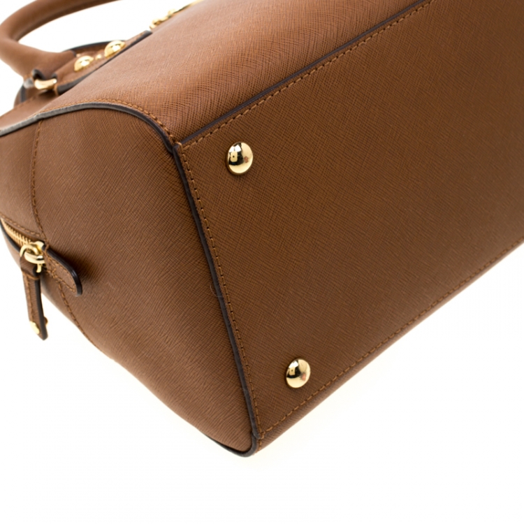 Pre Owned MICHAEL Michael Kors Brown Saffiano Leather Satchel
