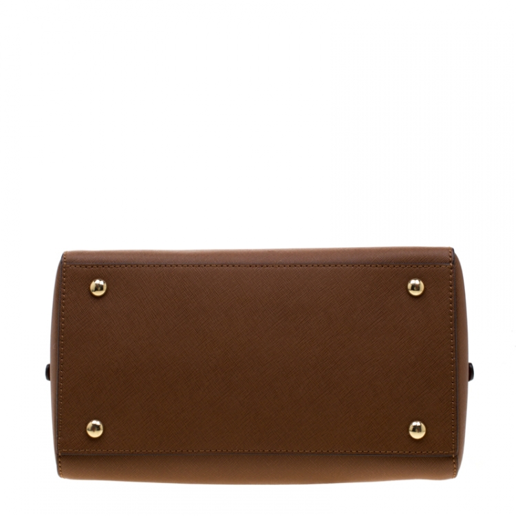 Pre Owned MICHAEL Michael Kors Brown Saffiano Leather Satchel