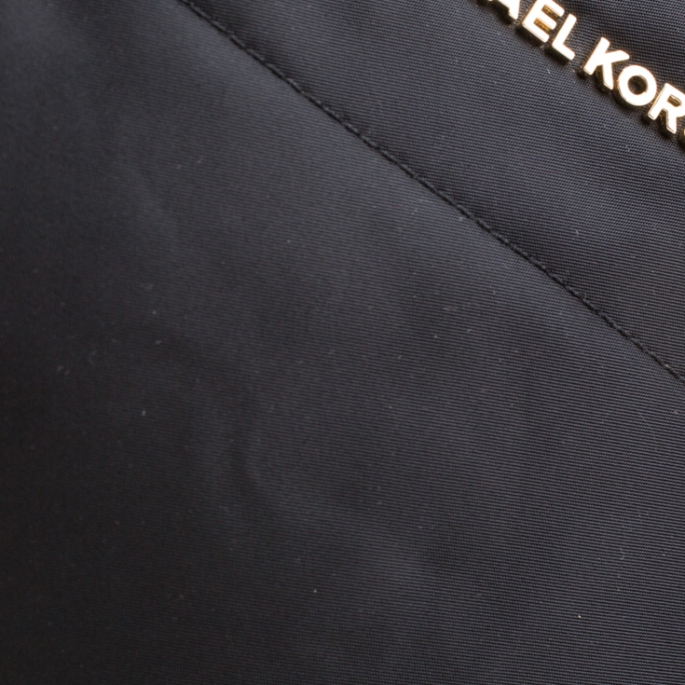 Pre Owned MICHAEL Michael Kors Black Nylon and Leather Large Morgan Tote 