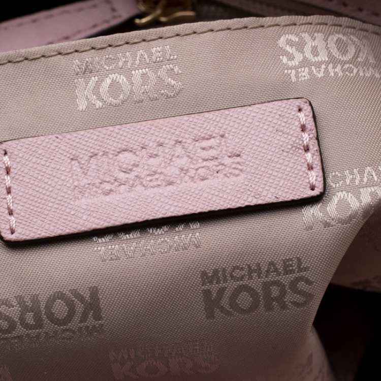 Pre Owned Michael Michael Kors Blush Pink  Leather Jet Set Travel Chain Shoulder Bag