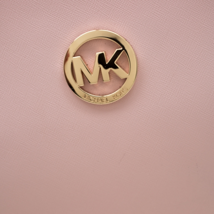 Pre Owned Michael Michael Kors Blush Pink  Leather Jet Set Travel Chain Shoulder Bag