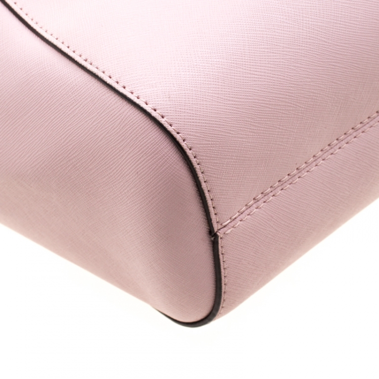 Pre Owned Michael Michael Kors Blush Pink  Leather Jet Set Travel Chain Shoulder Bag