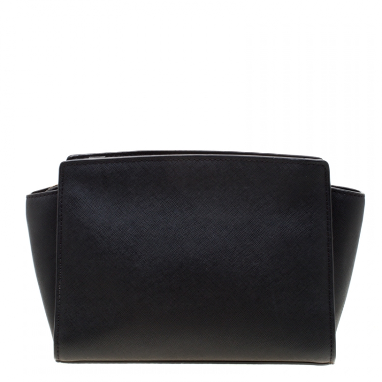 Pre Owned Michael Michael Kors Black Leather Mini Selma Tote 