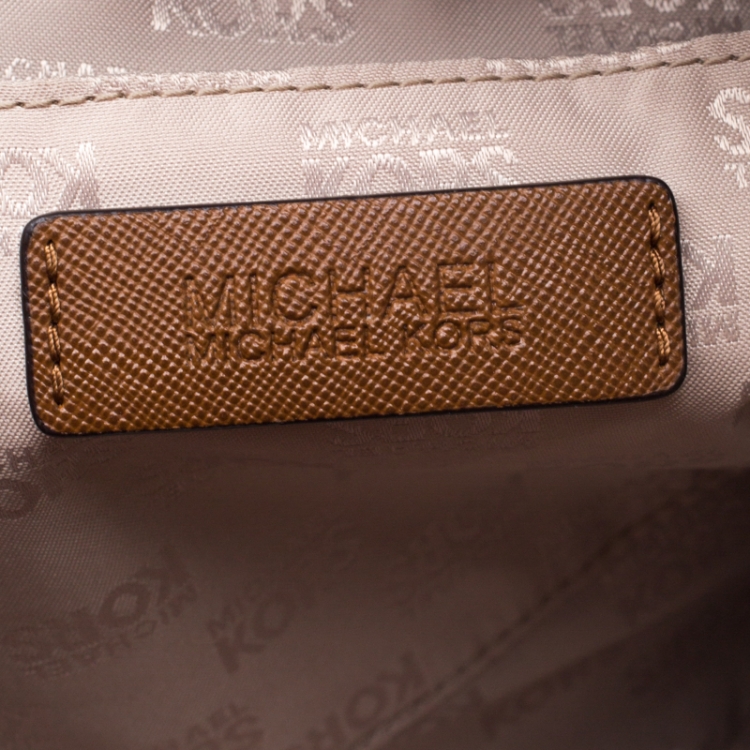 Pre Owned MICHAEL Michael Kors Brown Signature Coated Canvas  Chain Tote