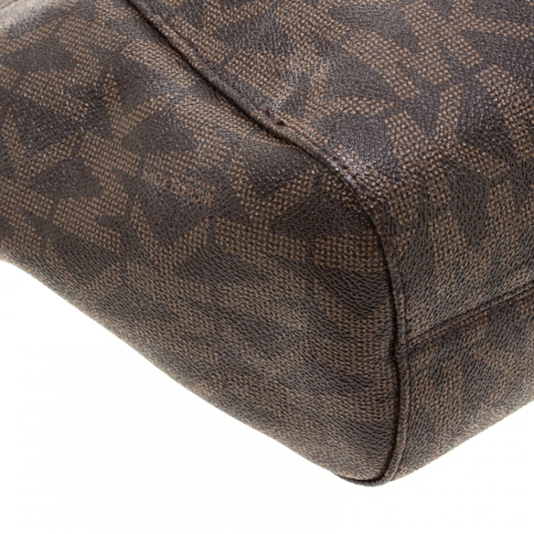 Pre Owned MICHAEL Michael Kors Brown Signature Coated Canvas  Chain Tote