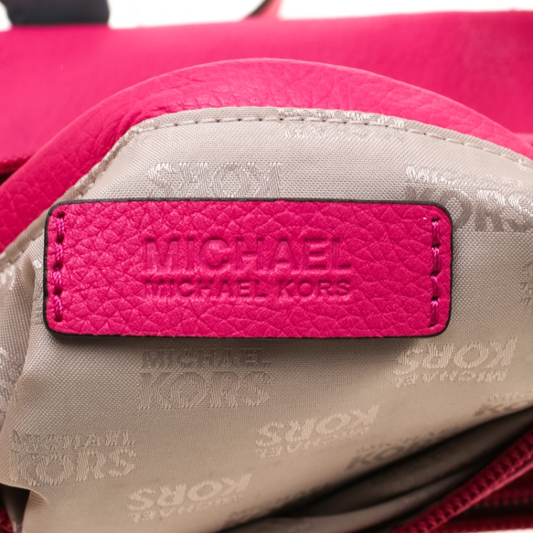 Pre Owned MICHAEL Michael Kors Pink Leather Adele Crossbody Bag