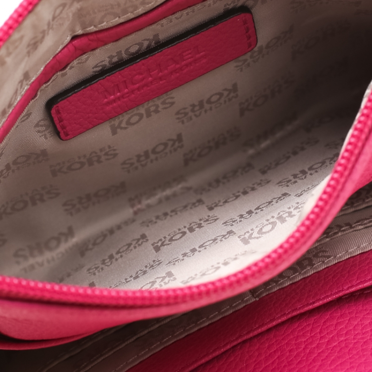 Pre Owned MICHAEL Michael Kors Pink Leather Adele Crossbody Bag