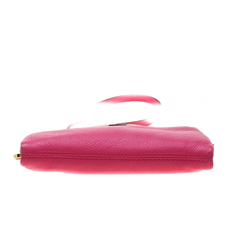 Pre Owned MICHAEL Michael Kors Pink Leather Adele Crossbody Bag