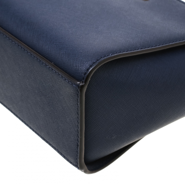 مملوكة مسبقًا MICHAEL Michael Kors Navy Blue Leather Medium Selma Crossbody Bag