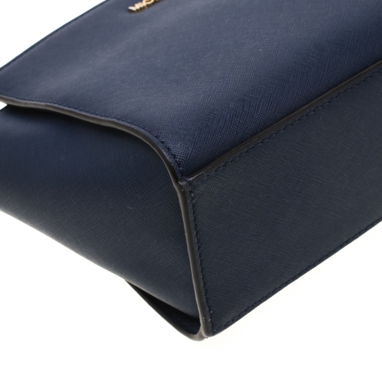 مملوكة مسبقًا MICHAEL Michael Kors Navy Blue Leather Medium Selma Crossbody Bag