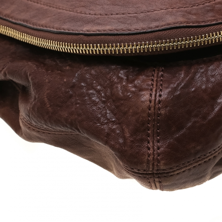 Pre Owned Michael Michael Kors Brown Leather Elyse Crossbody Bag