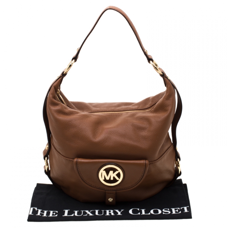 Pre Owned Michael Michael Kors Brown Leather Fulton Hobo