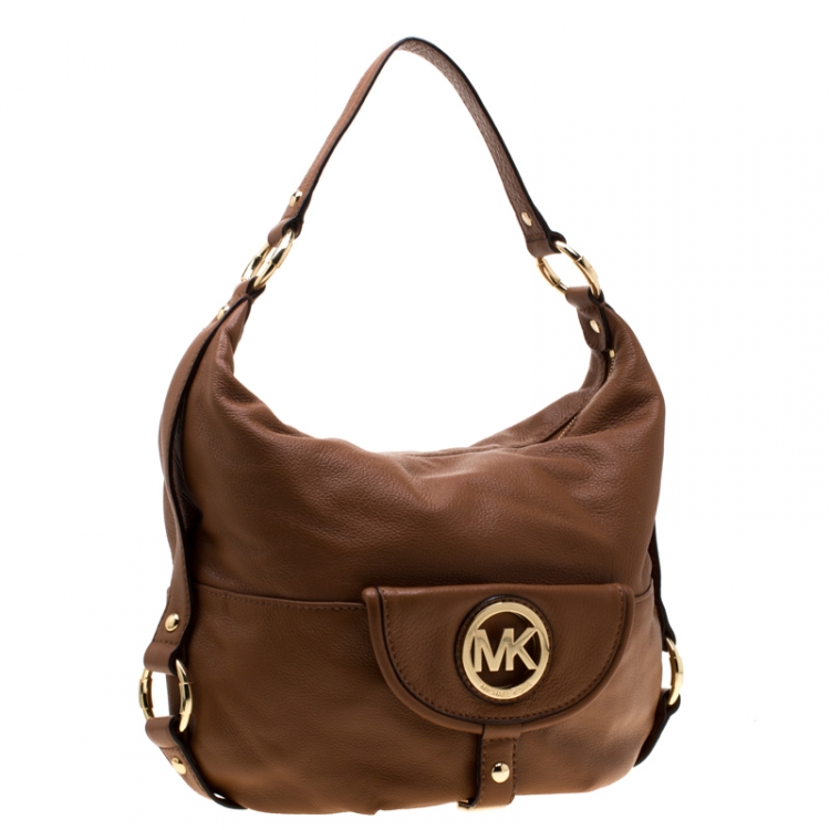 Pre Owned Michael Michael Kors Brown Leather Fulton Hobo