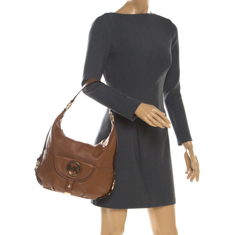 Pre Owned Michael Michael Kors Brown Leather Fulton Hobo