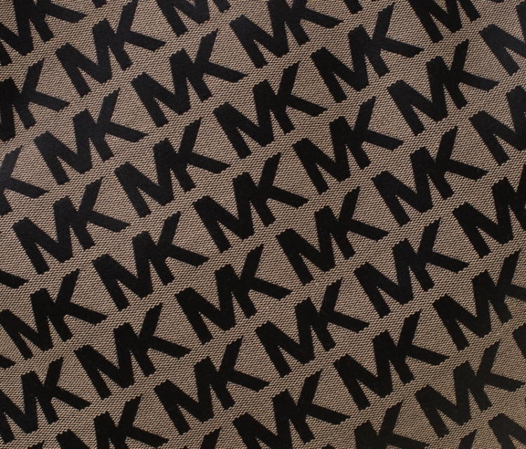 Pre Owned MICHAEL Michael Kors Black/Beige Signature Canvas North South Tote