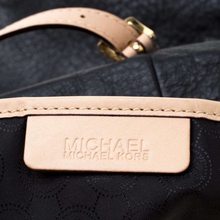 Pre Owned MICHAEL Michael Kors Black Leather Jet Set Tote