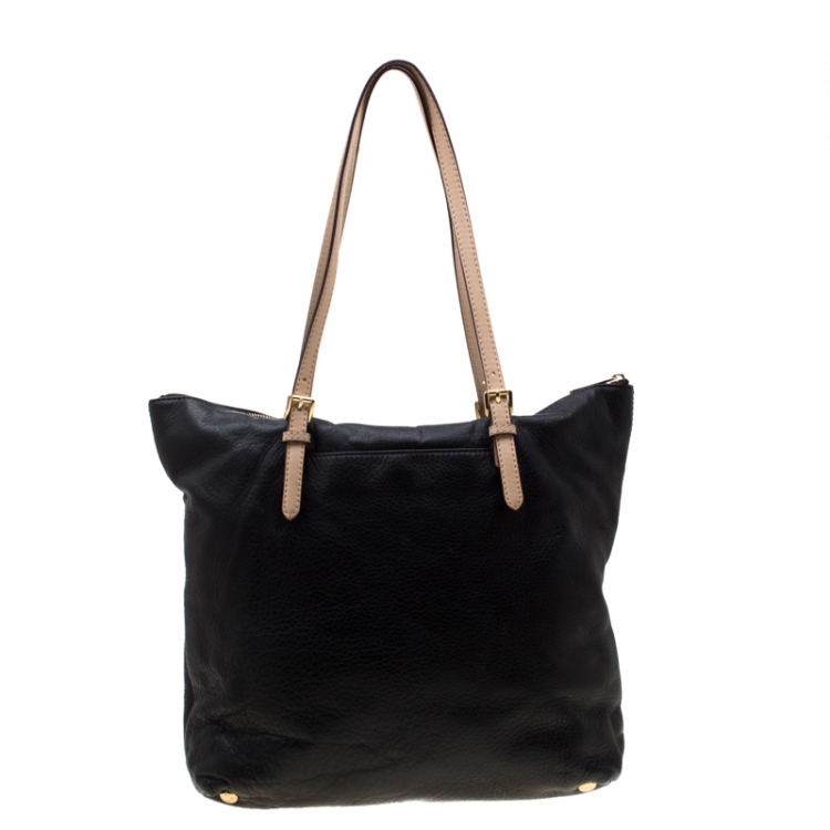 Pre Owned MICHAEL Michael Kors Black Leather Jet Set Tote