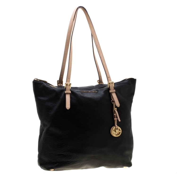 Pre Owned MICHAEL Michael Kors Black Leather Jet Set Tote