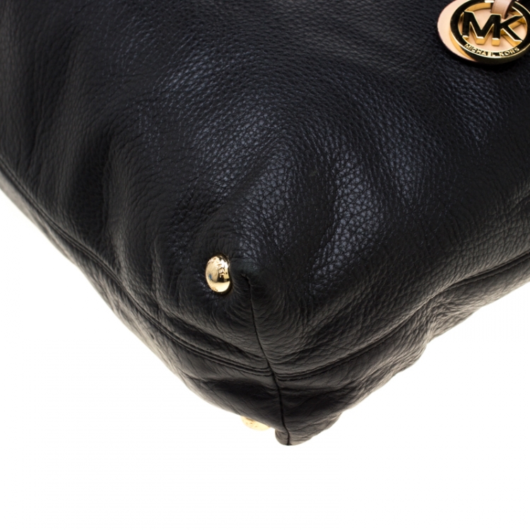Pre Owned MICHAEL Michael Kors Black Leather Jet Set Tote