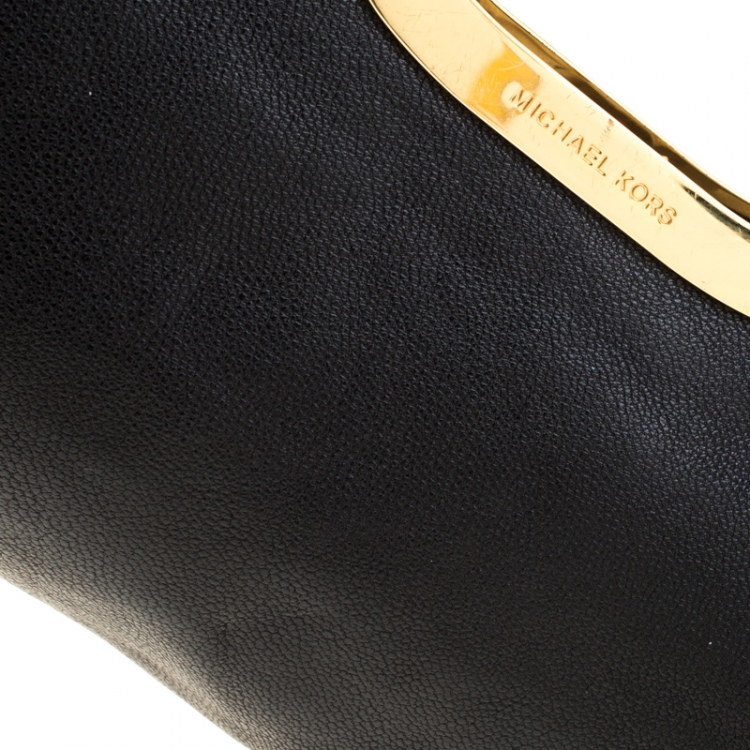 Pre Owned MICHAEL Michael Kors Black Leather Berkley Clutch