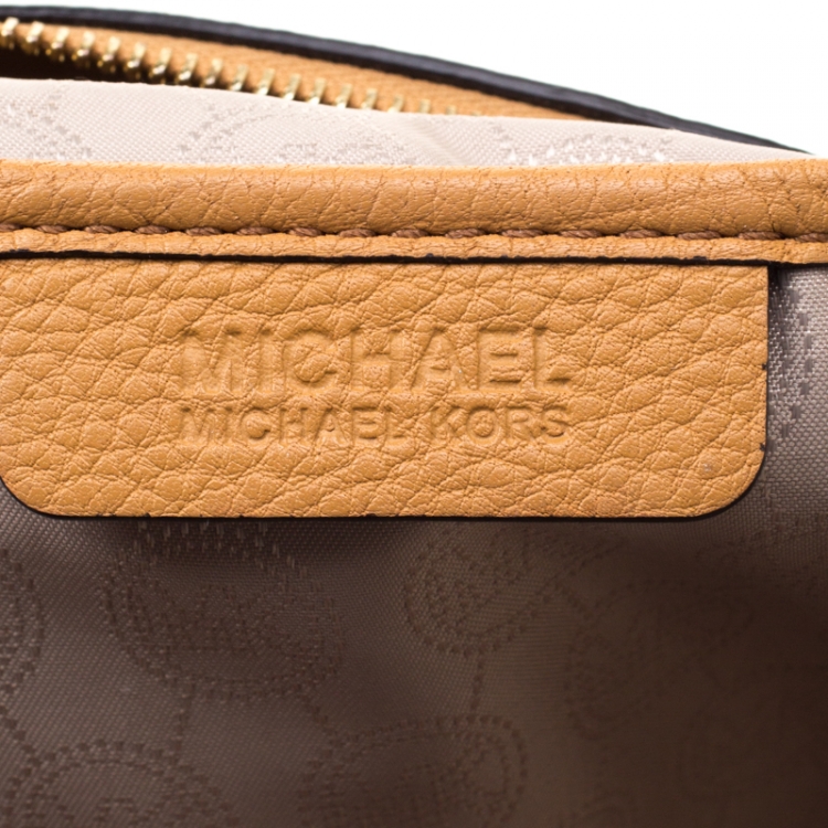 Pre Owned Michael Michael Kors Tan Leather Large Riley Satchel