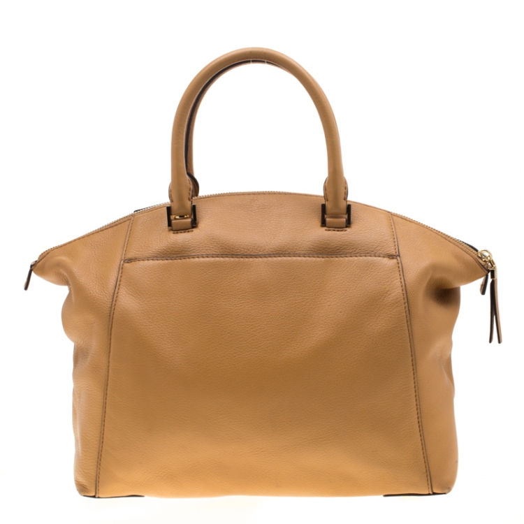 Pre Owned Michael Michael Kors Tan Leather Large Riley Satchel
