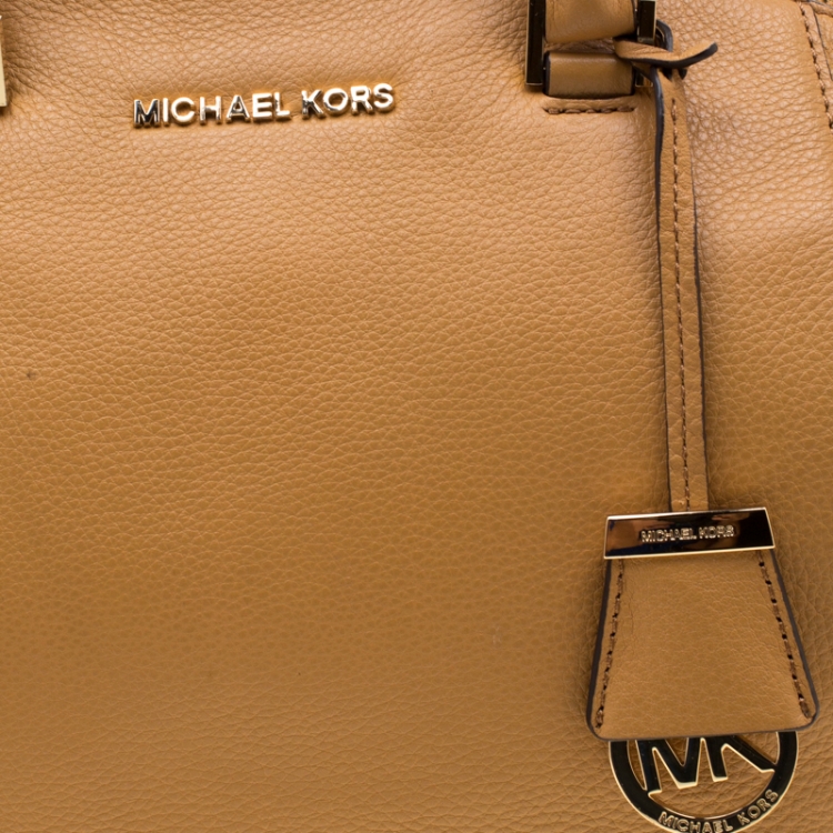Pre Owned Michael Michael Kors Tan Leather Large Riley Satchel