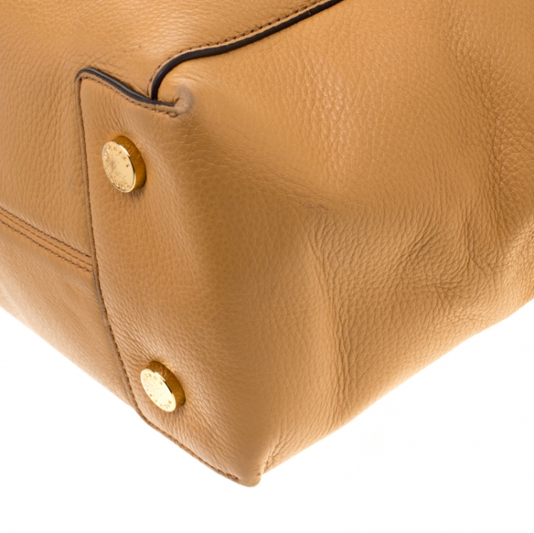 Pre Owned Michael Michael Kors Tan Leather Large Riley Satchel