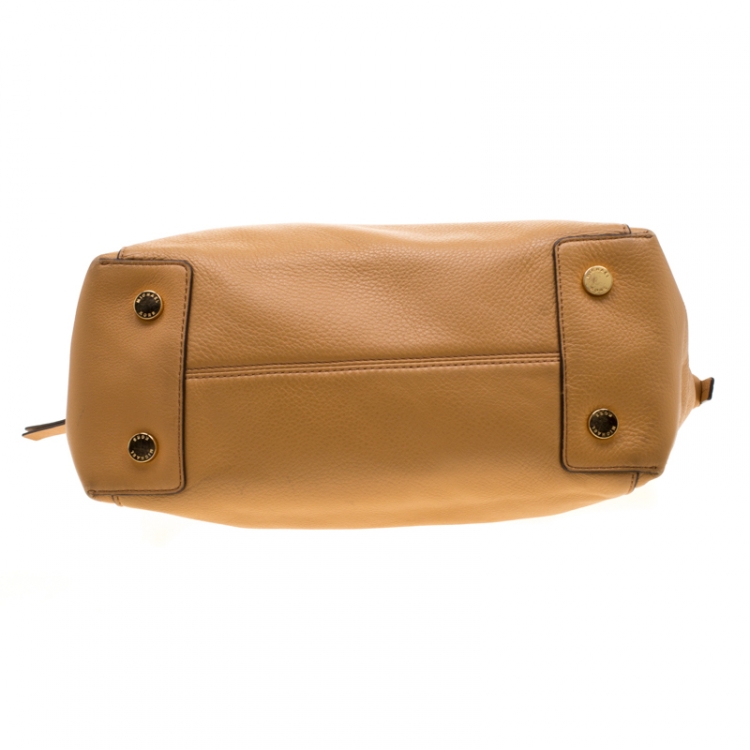 Pre Owned Michael Michael Kors Tan Leather Large Riley Satchel